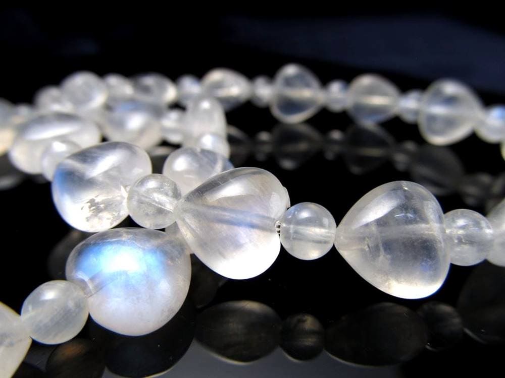 ムーンストーン ブレスレット ハート 月長石 シラー