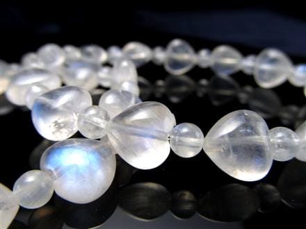 ムーンストーン ブレスレット ハート 月長石 シラー