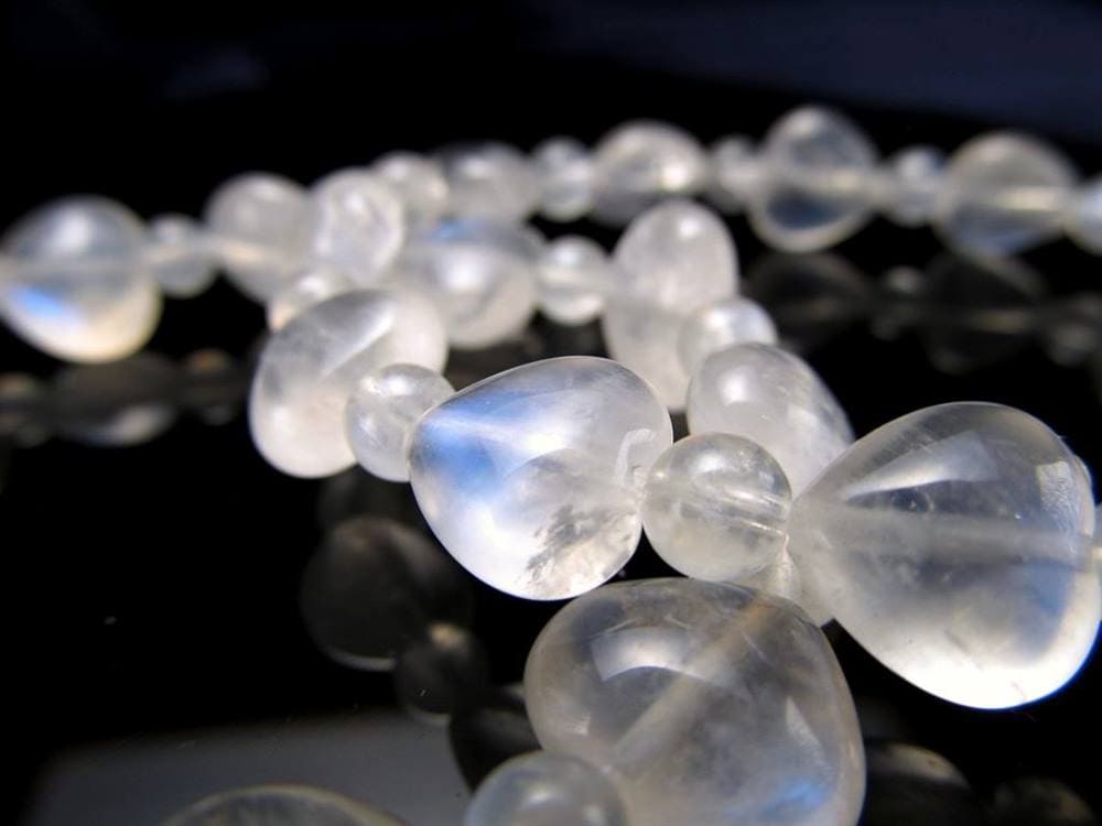 ムーンストーン ブレスレット ハート 月長石 シラー