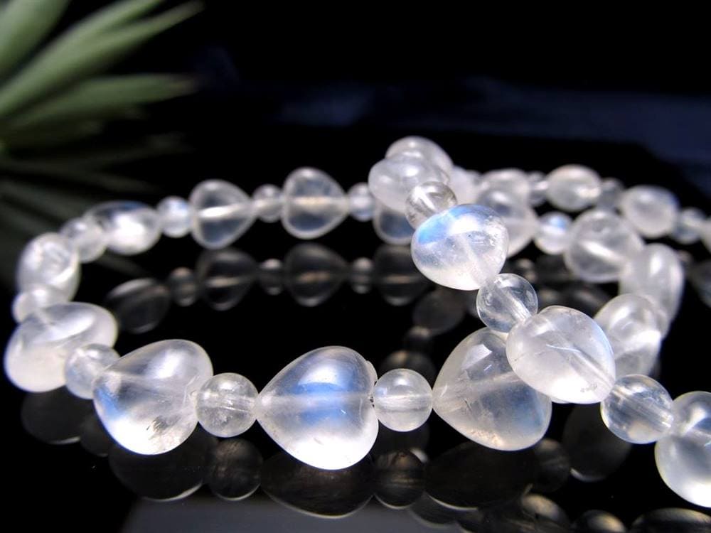 ムーンストーン ブレスレット ハート 月長石 シラー