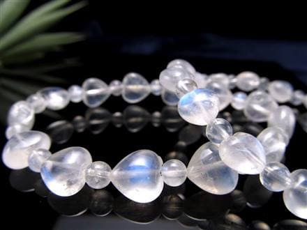 ムーンストーン ブレスレット ハート 月長石 シラー