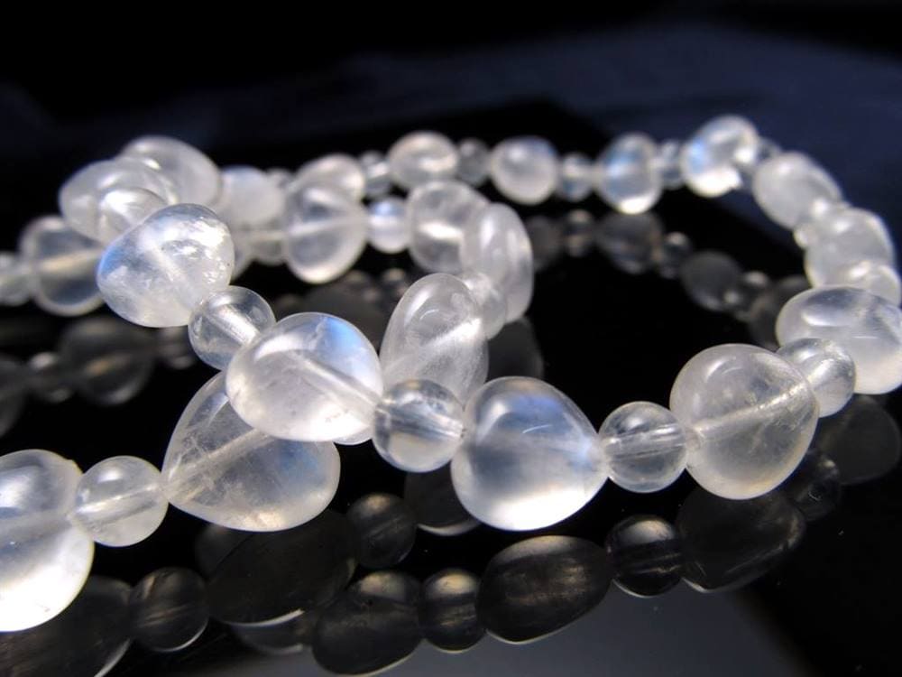 ムーンストーン ブレスレット ハート 月長石 シラー