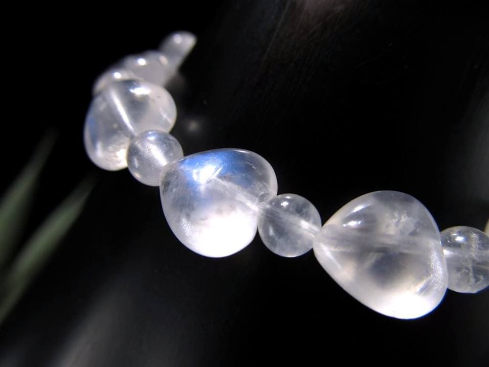 ムーンストーン ブレスレット ハート 月長石 シラー