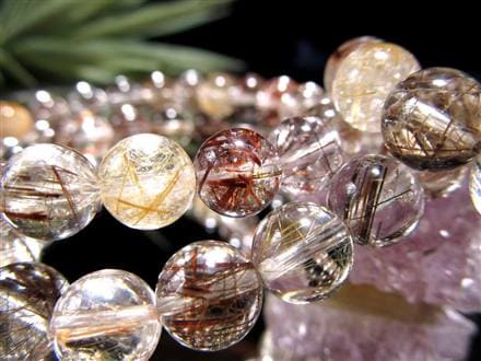 ルチルクォーツ ブレスレット MIXルチル 金紅石入り水晶 ルチレイテッドクォーツ