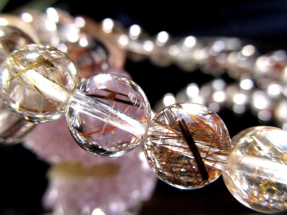 ルチルクォーツ ブレスレット MIXルチル 金紅石入り水晶 ルチレイテッドクォーツ