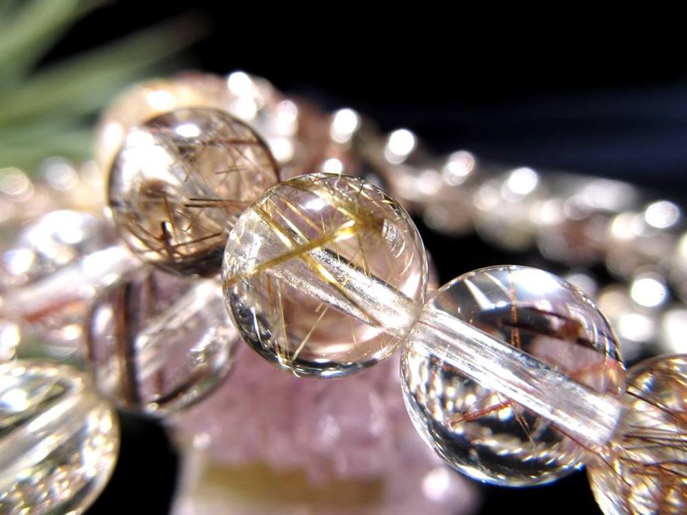 ルチルクォーツ ブレスレット MIXルチル 金紅石入り水晶 ルチレイテッドクォーツ