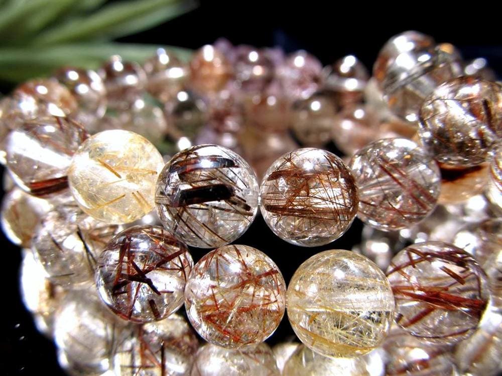 ルチルクォーツ ブレスレット MIXルチル 金紅石入り水晶 ルチレイテッドクォーツ