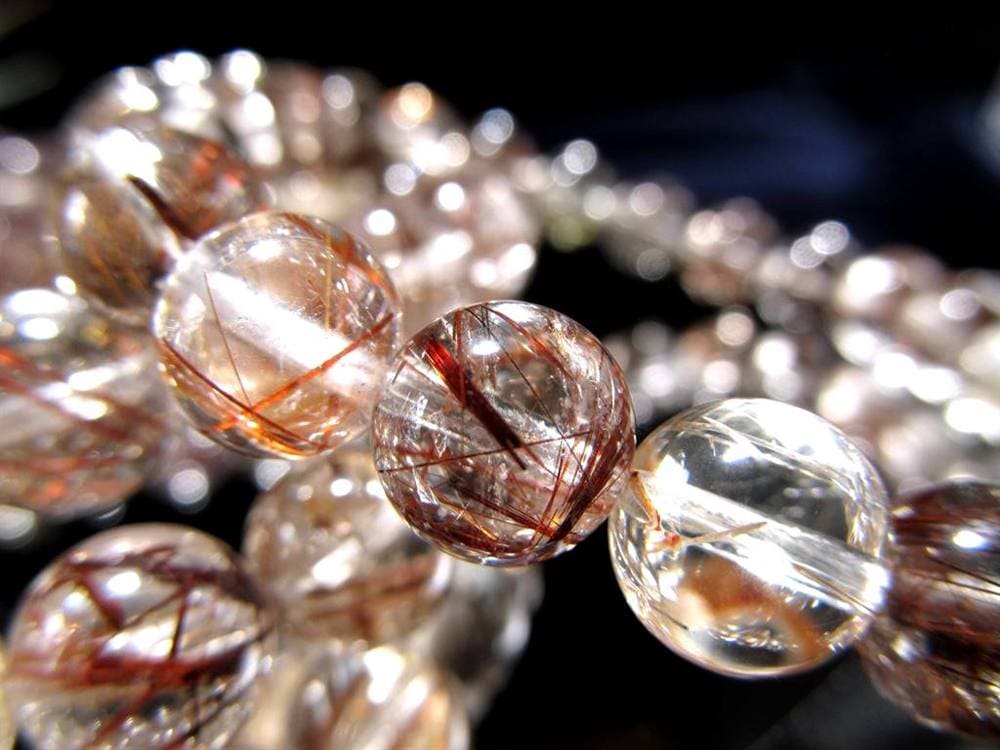 ルチルクォーツ ブレスレット MIXルチル 金紅石入り水晶 ルチレイテッドクォーツ