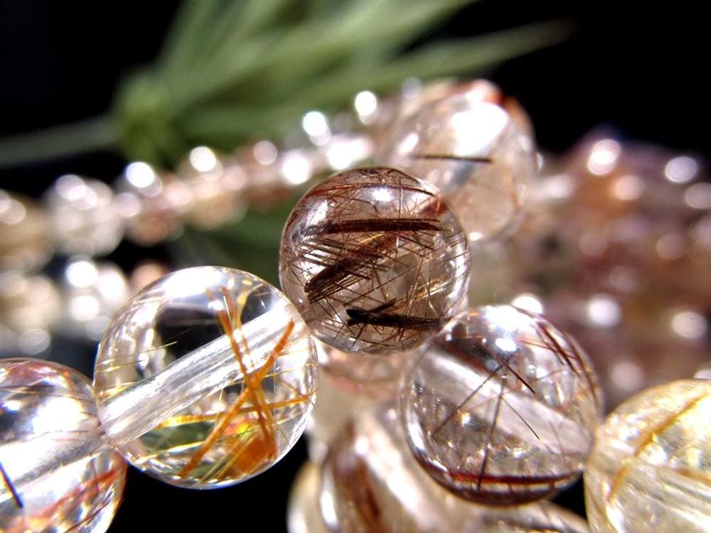 ルチルクォーツ ブレスレット MIXルチル 金紅石入り水晶 ルチレイテッドクォーツ