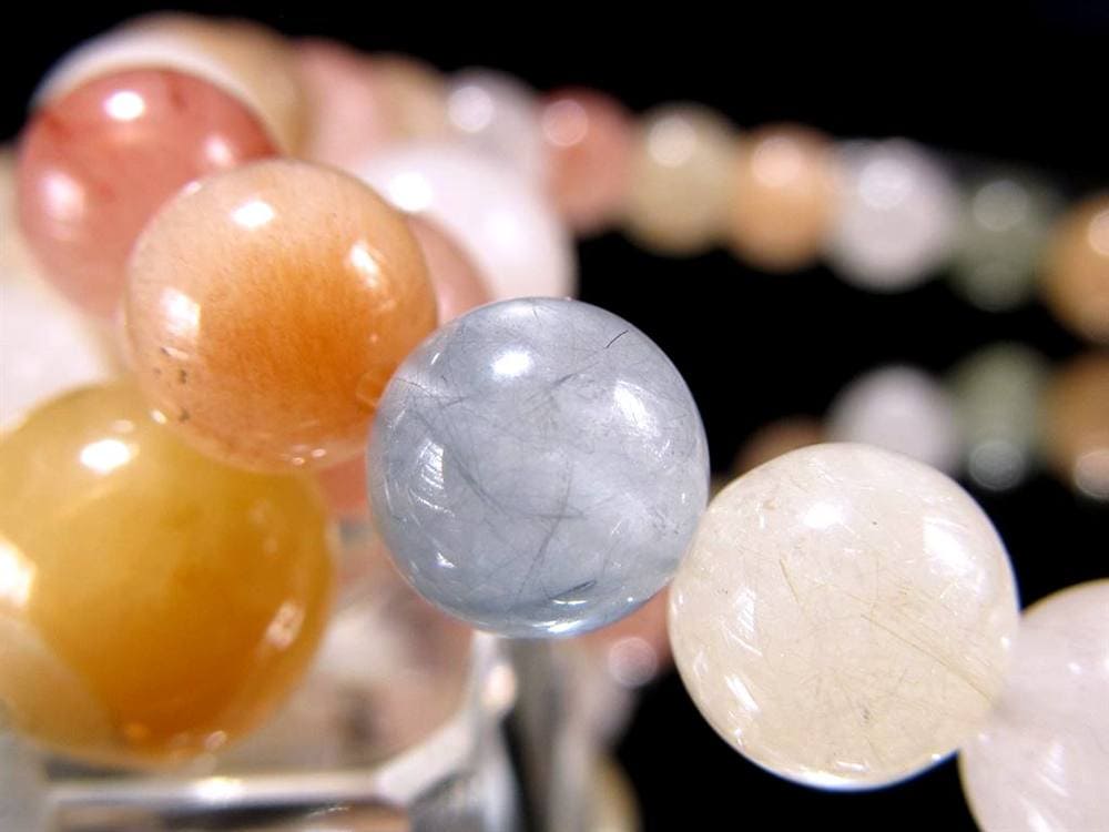 サゲニティッククォーツ ブレスレット キャッツアイ ルチルクォーツ ラビットヘア