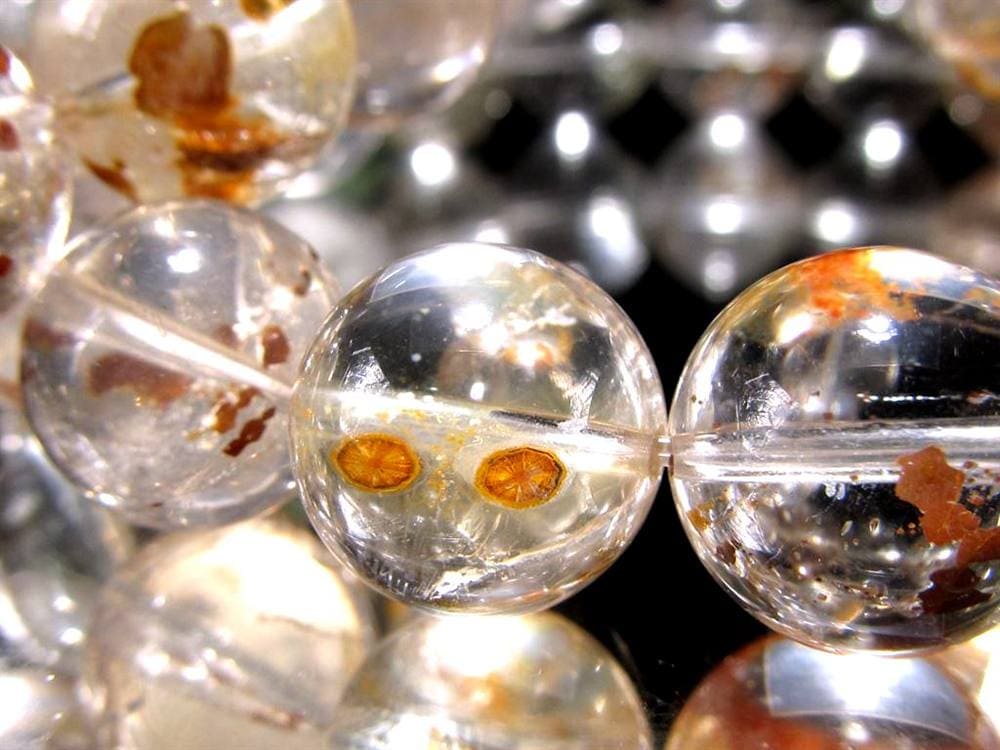 マーカサイトインクォーツ 白鉄鉱入り水晶 ブレスレット マーカサイト ライモナイト