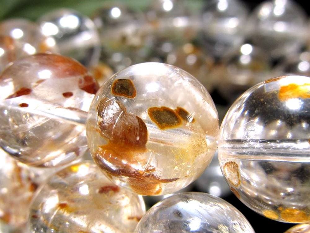 マーカサイトインクォーツ 白鉄鉱入り水晶 ブレスレット マーカサイト ライモナイト