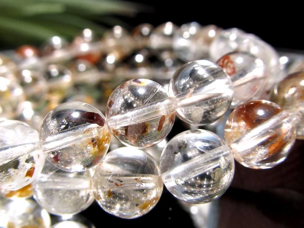 マーカサイトインクォーツ 白鉄鉱入り水晶 ブレスレット マーカサイト ライモナイト