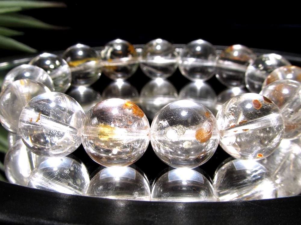 マーカサイトインクォーツ 白鉄鉱入り水晶 ブレスレット マーカサイト ライモナイト