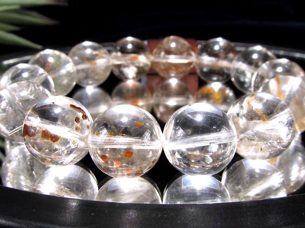 マーカサイトインクォーツ 白鉄鉱入り水晶 ブレスレット マーカサイト ライモナイト