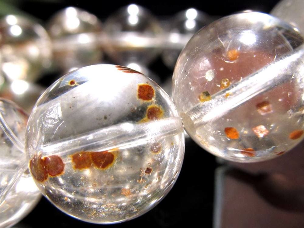 マーカサイトインクォーツ 白鉄鉱入り水晶 ブレスレット マーカサイト ライモナイト