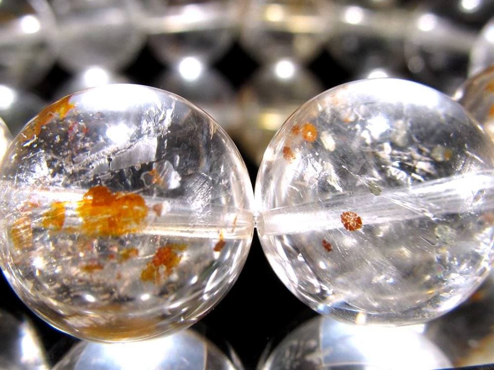 マーカサイトインクォーツ 白鉄鉱入り水晶 ブレスレット マーカサイト ライモナイト