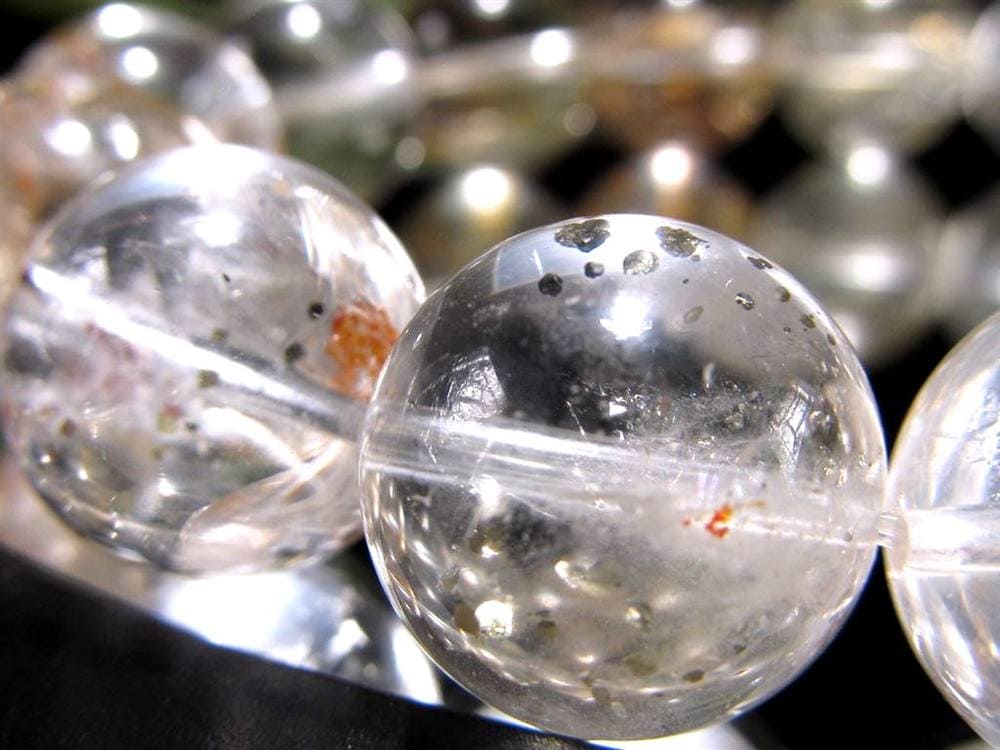 マーカサイトインクォーツ 白鉄鉱入り水晶 ブレスレット マーカサイト ライモナイト