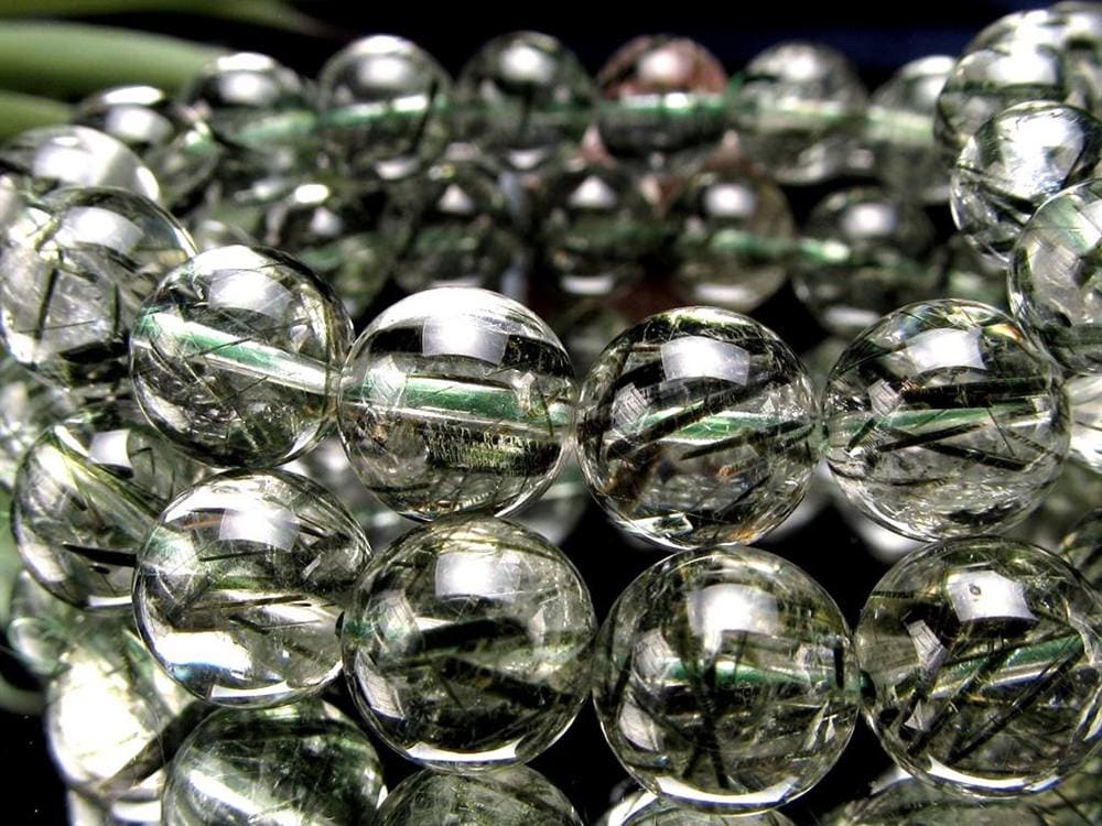 グリーンルチル グリーントルマリン ブレスレット アクチノライトインクォーツ ブレスレット