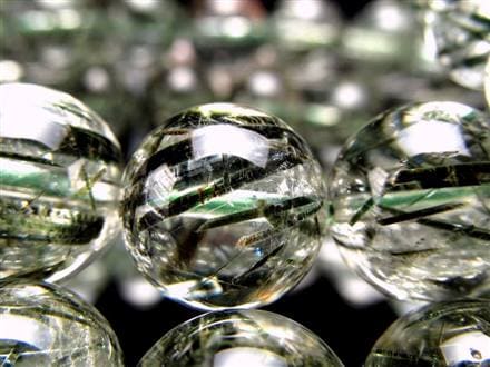 グリーンルチル グリーントルマリン ブレスレット アクチノライトインクォーツ ブレスレット