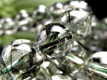 グリーンルチル グリーントルマリン ブレスレット アクチノライトインクォーツ ブレスレット