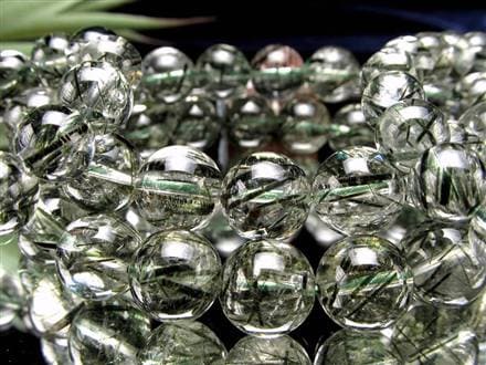 グリーンルチル グリーントルマリン ブレスレット アクチノライトインクォーツ ブレスレット