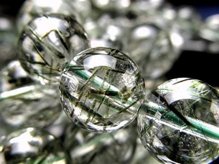 グリーンルチル グリーントルマリン ブレスレット アクチノライトインクォーツ ブレスレット