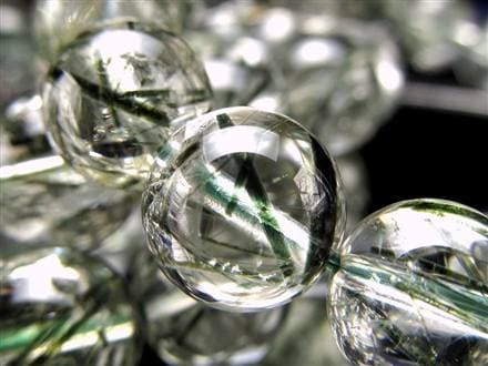 グリーンルチル グリーントルマリン ブレスレット アクチノライトインクォーツ ブレスレット