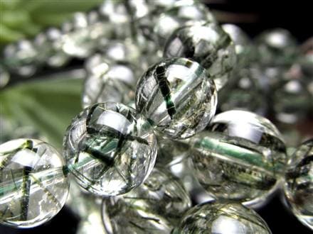 グリーンルチル グリーントルマリン ブレスレット アクチノライトインクォーツ ブレスレット