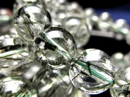 グリーンルチル グリーントルマリン ブレスレット アクチノライトインクォーツ ブレスレット