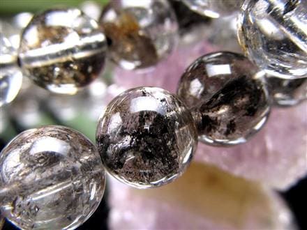 エレスチャルクォーツ 骸骨水晶 ブレスレット 水晶の最終形態 グラファイト