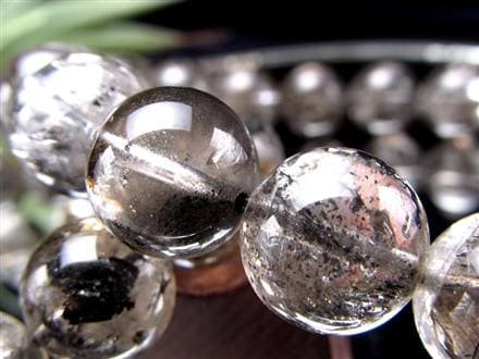 エレスチャルクォーツ 骸骨水晶 ブレスレット 水晶の最終形態 グラファイト