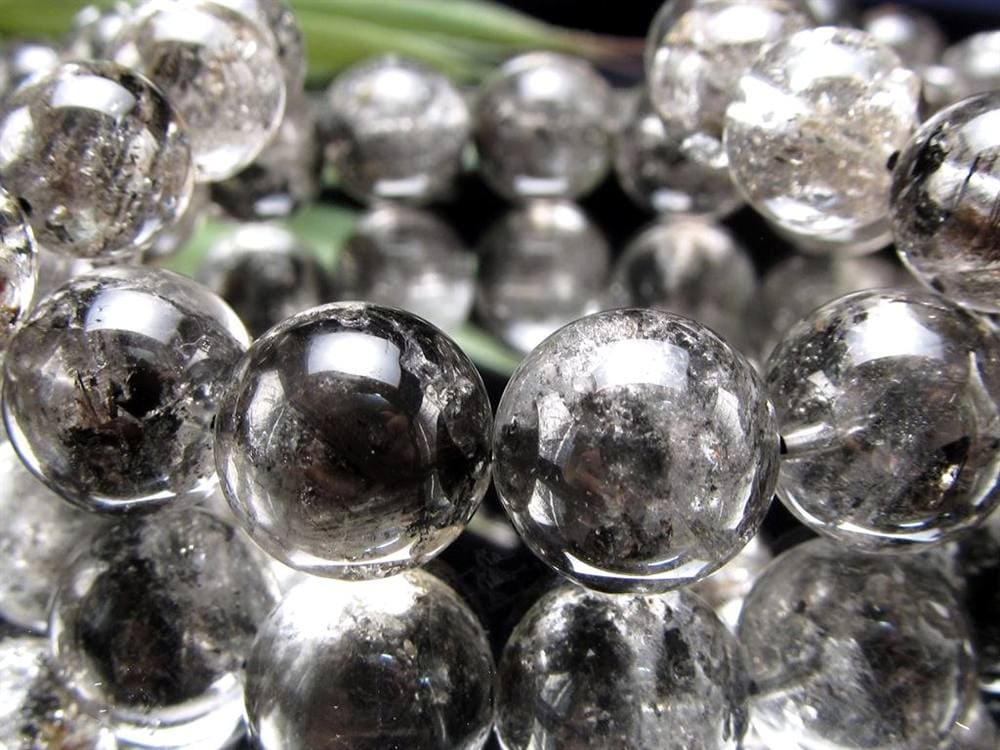 エレスチャルクォーツ 骸骨水晶 ブレスレット 水晶の最終形態 グラファイト