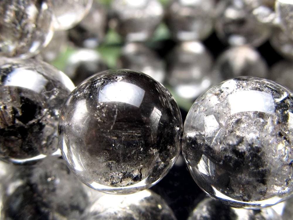 エレスチャルクォーツ 骸骨水晶 ブレスレット 水晶の最終形態 グラファイト