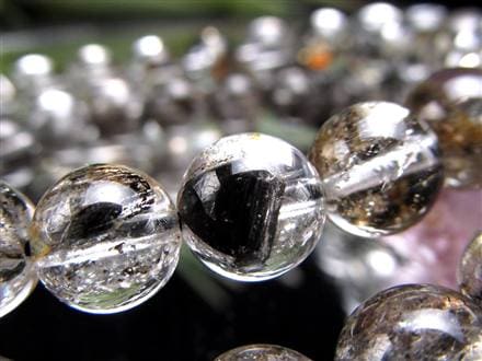 エレスチャルクォーツ 骸骨水晶 ブレスレット 水晶の最終形態 グラファイト