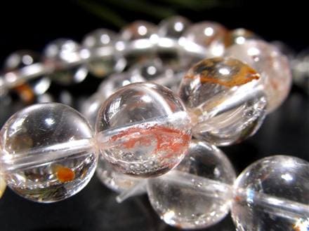 ライモナイトインクォーツ ブレスレット 褐鉄鉱 水晶 貫入