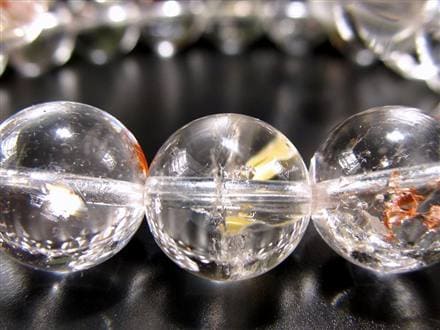ライモナイトインクォーツ ブレスレット 褐鉄鉱 水晶 貫入