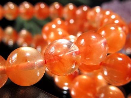 オレンジラビットファー クォーツ ラビットファー ラビットヘア ブレスレット