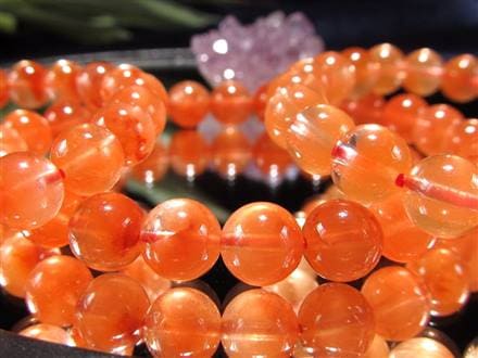 オレンジラビットファー クォーツ ラビットファー ラビットヘア ブレスレット