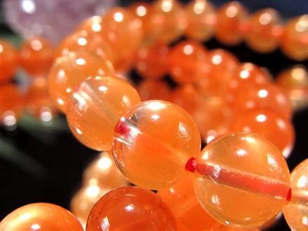 オレンジラビットファー クォーツ ラビットファー ラビットヘア ブレスレット