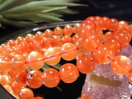 オレンジラビットファー クォーツ ラビットファー ラビットヘア ブレスレット