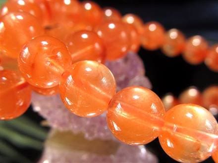 オレンジラビットファー クォーツ ラビットファー ラビットヘア ブレスレット