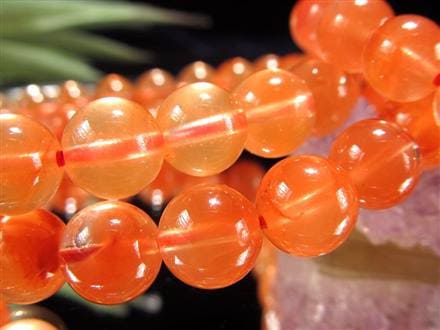 オレンジラビットファー クォーツ ラビットファー ラビットヘア ブレスレット