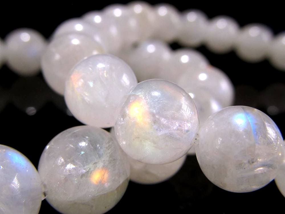 レインボームーンストーン ムーンストーン ブレスレット ホワイトラブラドライト Moonstone