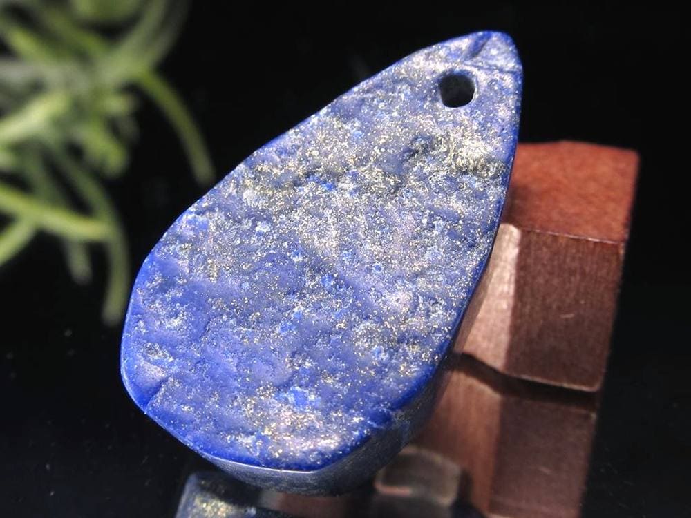 ラピスラズリ 穴あき タンブル 12月の誕生石 ラフポリッシュ
