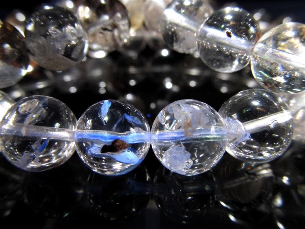 オイルインクォーツ 石油入り水晶 ブレスレット パキスタン産 ライモナイト