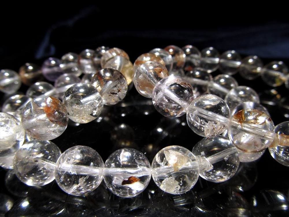 オイルインクォーツ 石油入り水晶 ブレスレット パキスタン産 ライモナイト