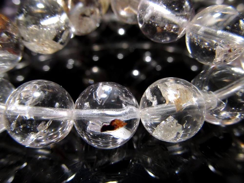 オイルインクォーツ 石油入り水晶 ブレスレット パキスタン産 ライモナイト