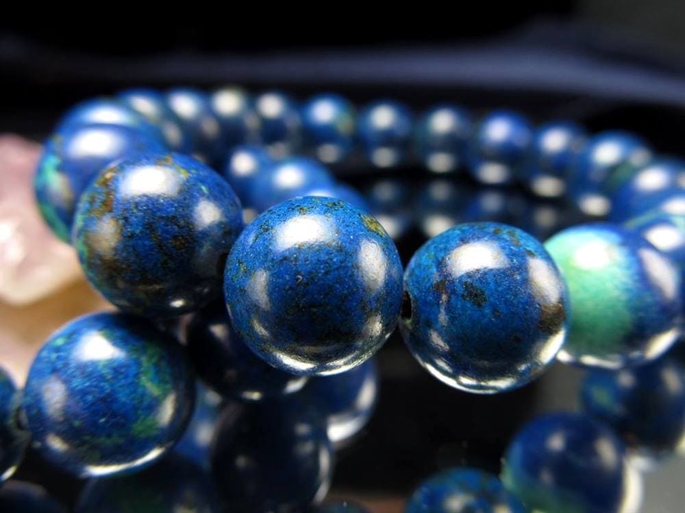 クリソコラ シャッタカイト マラカイト ブレスレット.アズライト