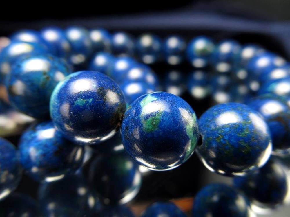 クリソコラ シャッタカイト マラカイト ブレスレット.アズライト